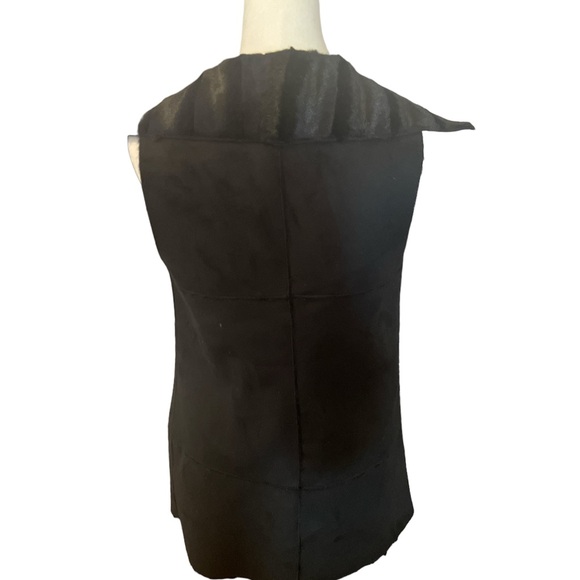 Black Label By Chico's Reversible Faux Fur Vest Womens 00 XS Open Front - Picture 3 of 11